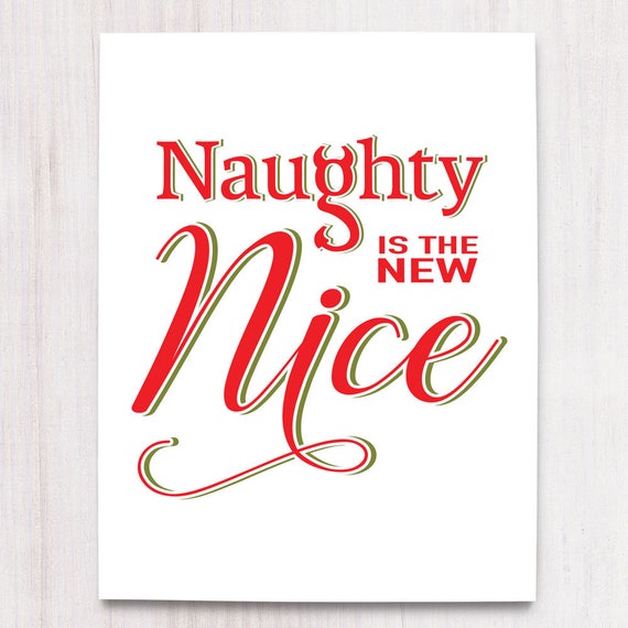 Naughty and Nice Christmas Decor Printable Art Wall Decor | Etsy