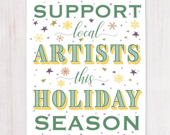 Support Artists, Printable Art, Wall Decor, Instant Download, Craft Show Display, Gift for Artists, Entrepreneur Gift, Buying Handmade