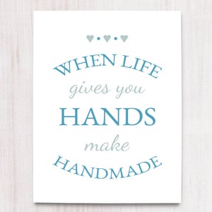 Make Handmade Print, Printable Art, Wall Decor, Instant Download, Craft Room Print, Craftroom Wall Decor,
