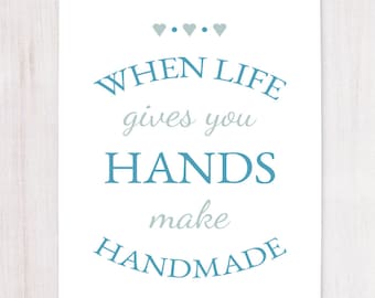 Make Handmade Print, Printable Art, Wall Decor, Instant Download, Craft Room Print, Craftroom Wall Decor,