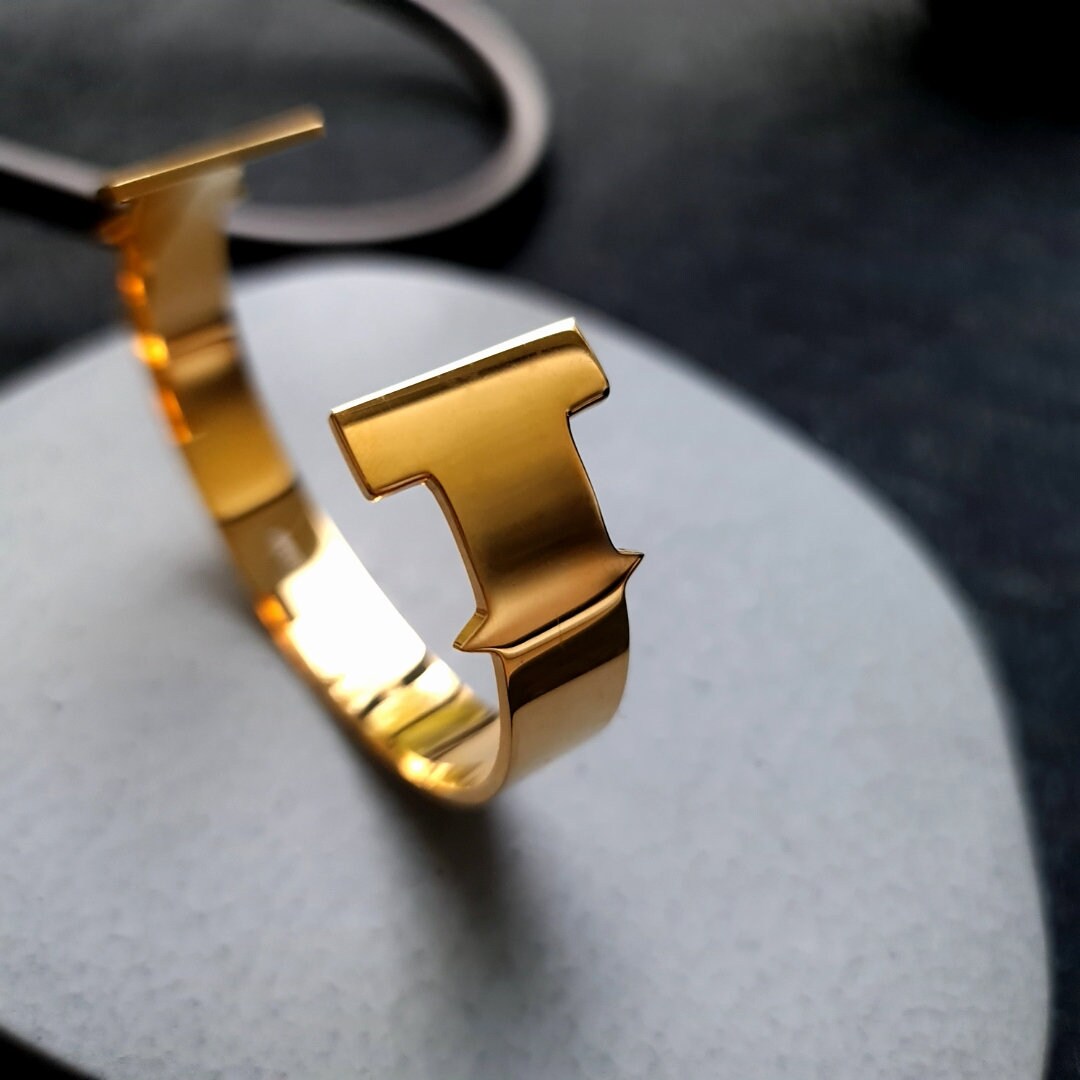 Gold Cuff Bracelet Adjustable Bracelet for Men 18k Gold Etsy