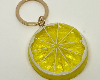 Fruit slice keyring keyring Fun Large Resin lemon orange lime large lightweight charm