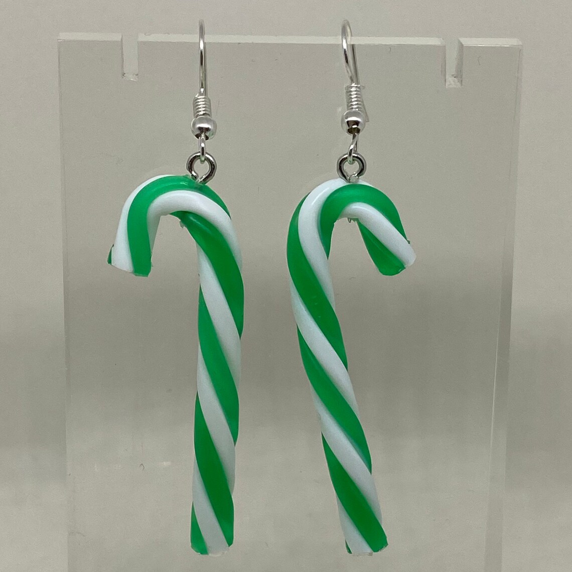 Medium oversize Christmas Candy cane Earrings Hooks H100 Xmas Etsy