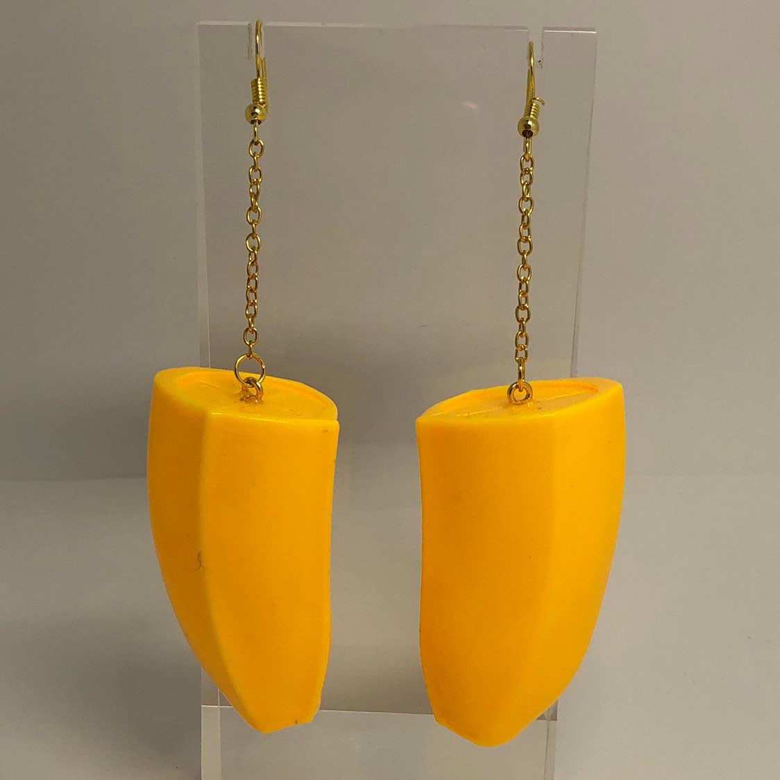 G150 Huge Banana Yellow Earrings Oversized Earrings 11 Cm Long Etsy