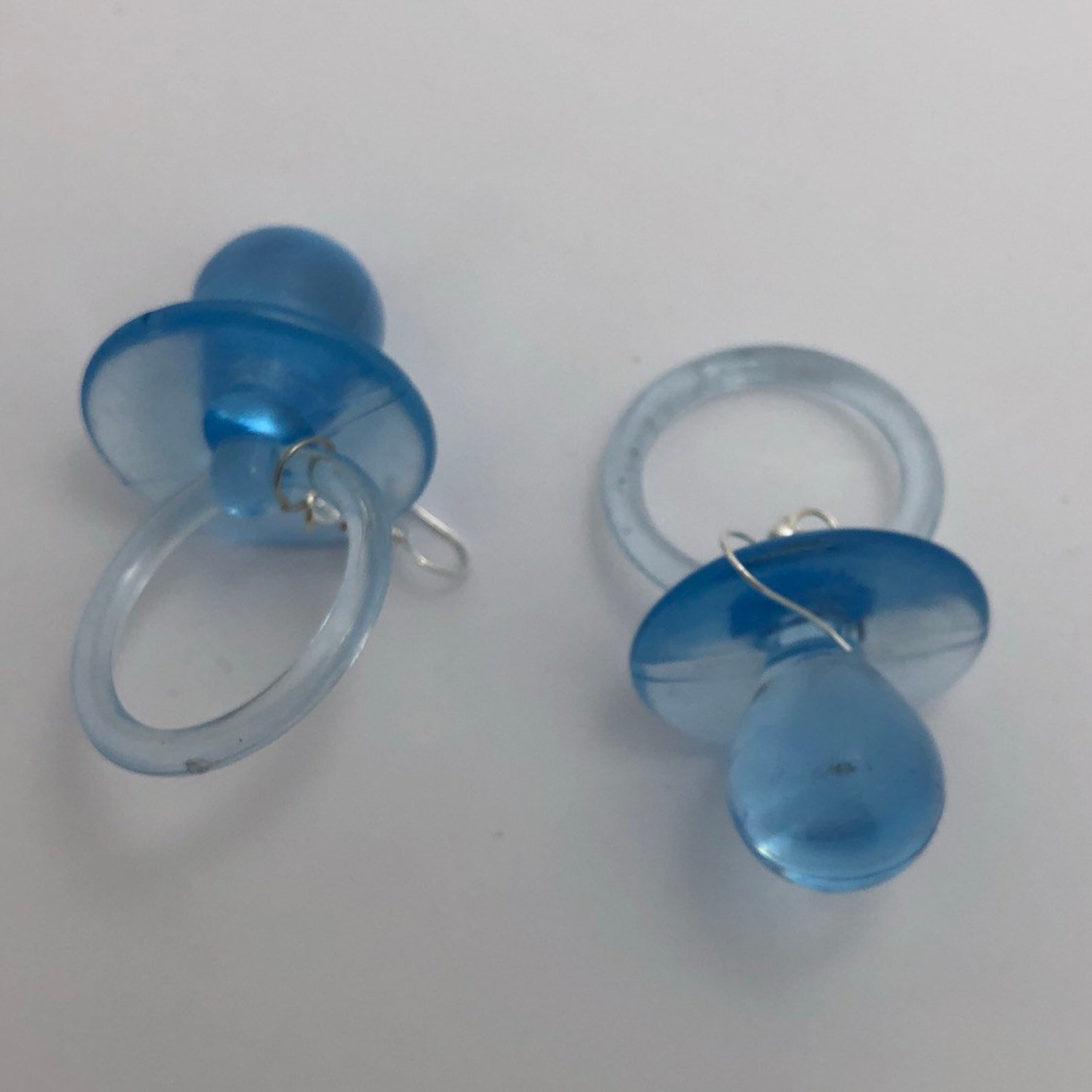 Blue Cute Clear Dummy Earrings Kitsch 9 Cm Long Pastel Kawaii Etsy