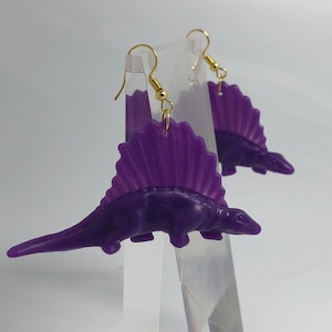 Purple Large Dinosaur Earrings Oversized Earrings 6 Cm Long Fun Toy I300 6 Cm