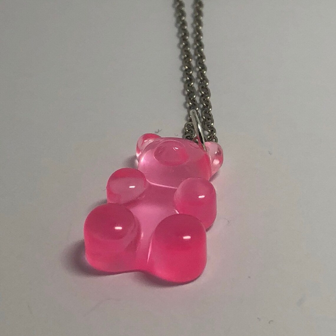 Clear Pink Extra Large Gummy Gummi Bear Pendant Necklalce Fun - Etsy