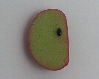 Half apple slice brooch resin orange charm brooch badge pin . Roll safety catch