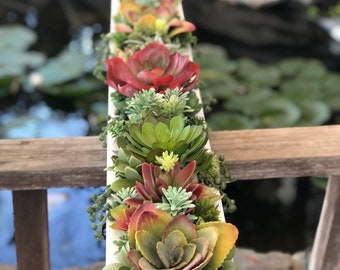 35 inch Large faux succulent arrangement in white box
