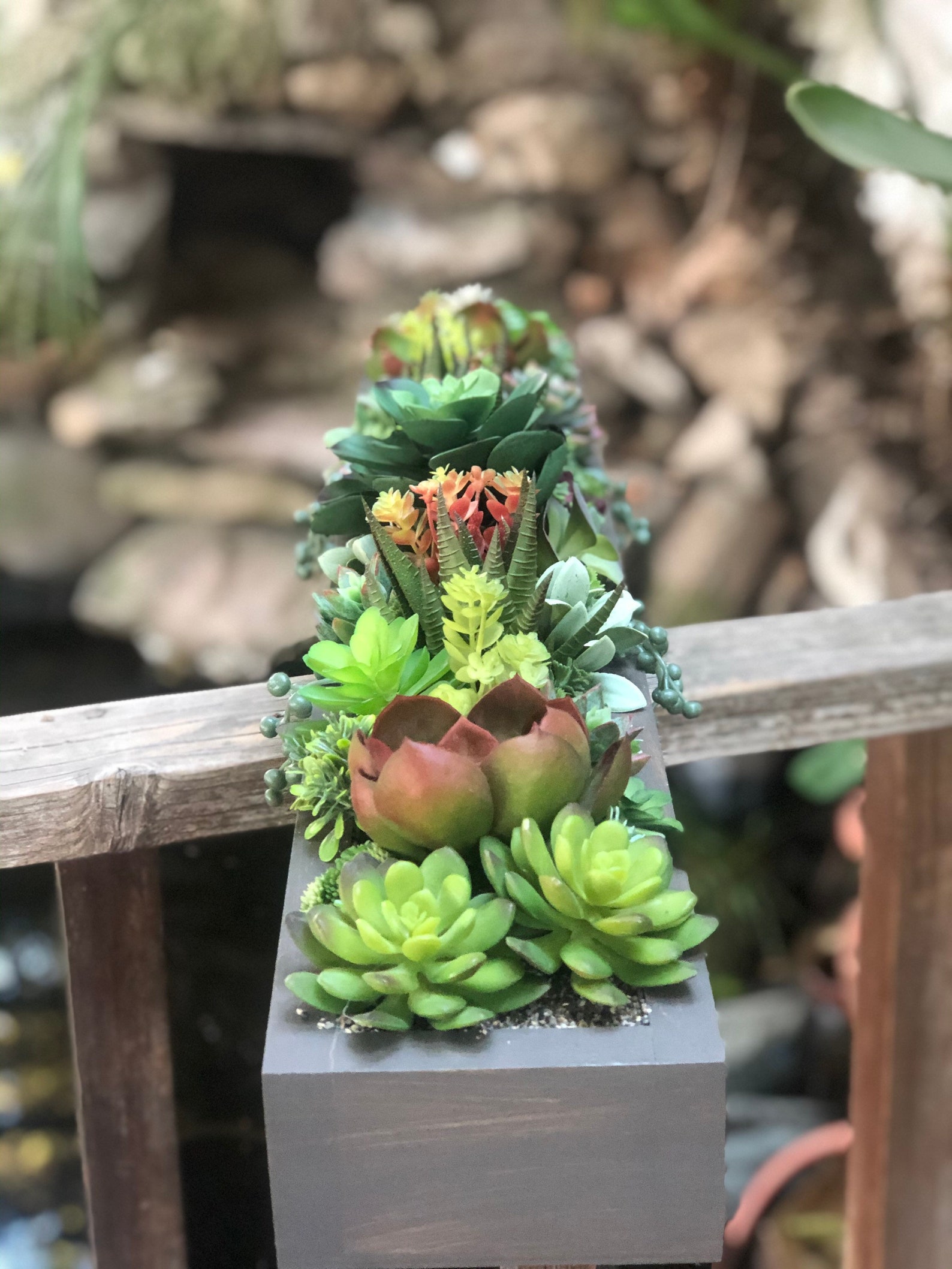 30 Large Faux Succulent Arrangement Smokey Browngray Etsy