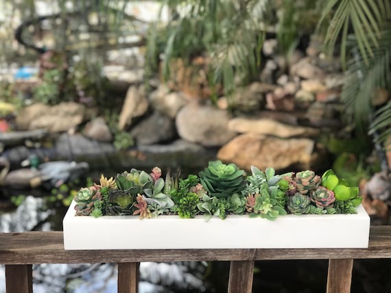 Large faux succulent 24" arrangement realistic succulents