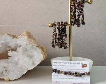 Multicoloured Tourmaline Chip Bracelet