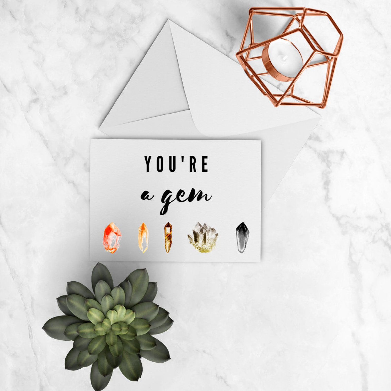 You're a Gem Card printable chakra prints gemstone | Etsy