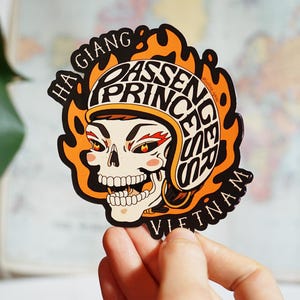 Boucle de Ha Giang, autocollant en vinyle souvenir du Vietnam - Princesse passagère - Skateboard, moto, bouteille d'eau, scrapbooking