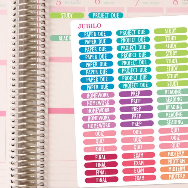 COLLEGE Stickers.  School Stickers.  Planner Stickers.  Journal Stickers.