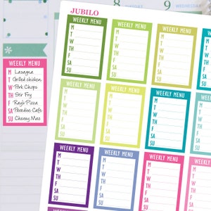 WEEKLY MENU SIDEBAR Stickers