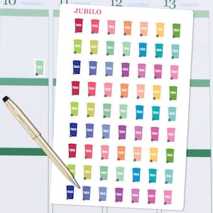 TRASH DAY, Trash Can Planner Stickers