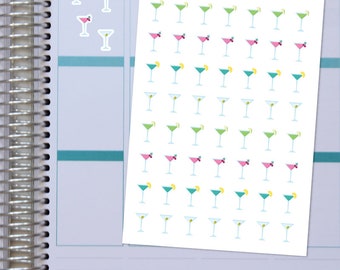 MARTINI Planner Stickers, Cocktail Stickers