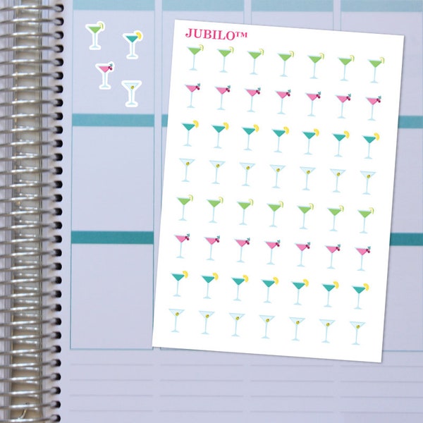 MARTINI Planner Stickers, Cocktail Stickers