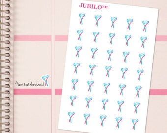 Planner Stickers - Toothbrush Stickers - Fits Any Planner