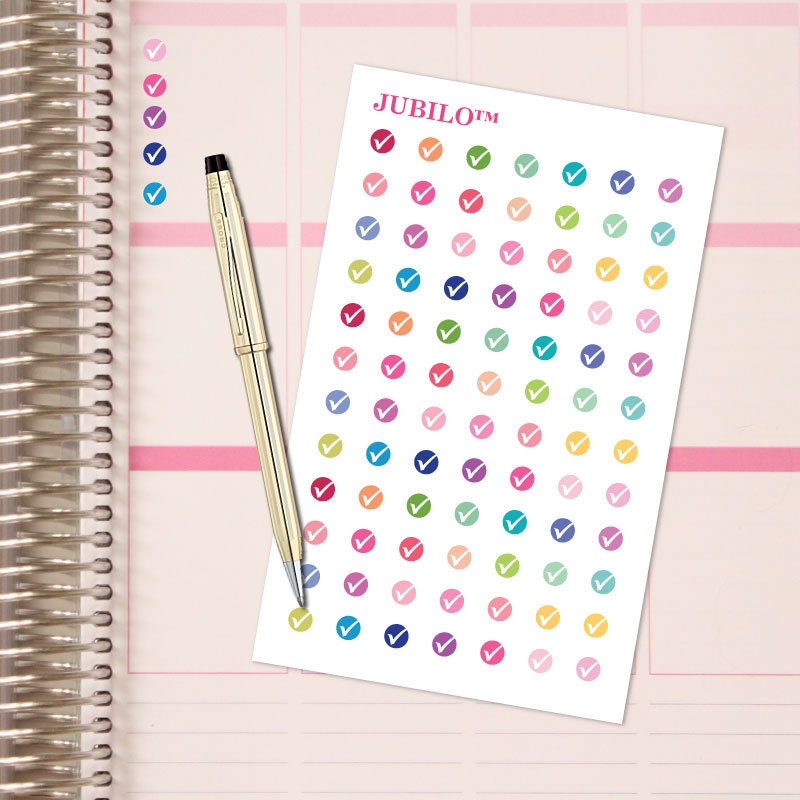 Checkmark Planner Stickers/vinyl Planner Sticker Sheet/check Appointment  Calendar Stickers/productivity Stickers for Planner Bullet Journal 