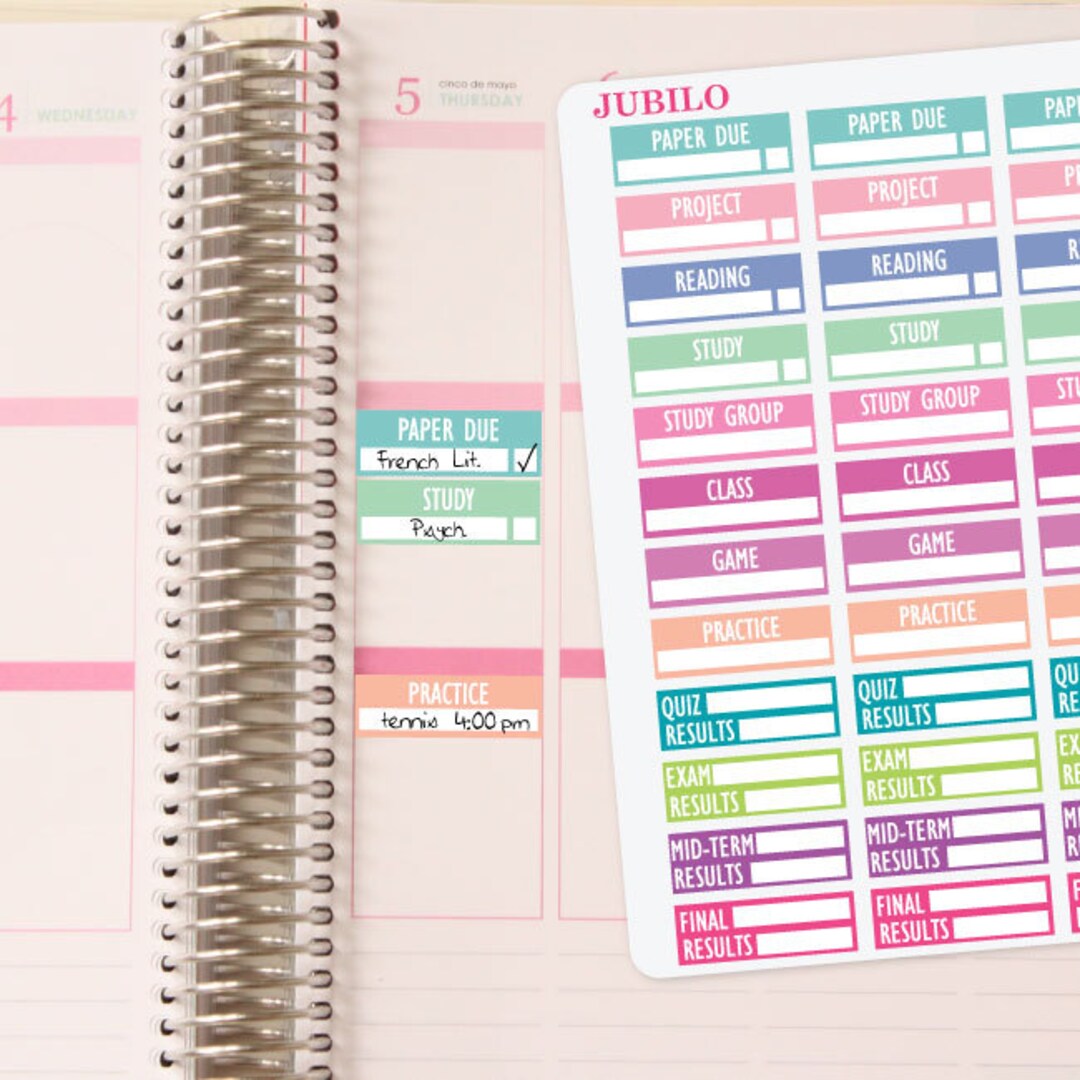 Planner Stickers School Work Labels - Etsy