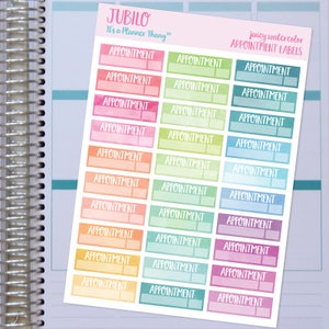 Appointment Stickers, Juicy Watercolor Appointment Labels/Fits the Erin Condren Planner and The Happy Planner