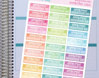 Appointment Stickers, Juicy Watercolor Appointment Labels/Fits the Erin Condren Planner and The Happy Planner