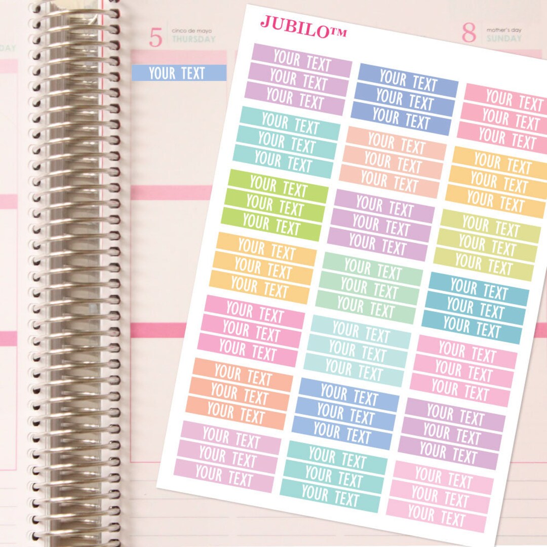 Pretty Planner Header PASTELS CUSTOM HEADERS. Custom Planner Stickers. - Etsy