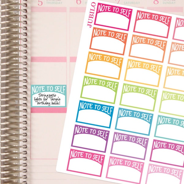 NOTE TO SELF Half Box Planner Stickers