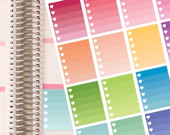 Planner Stickers - Full Box Ombre Checklist