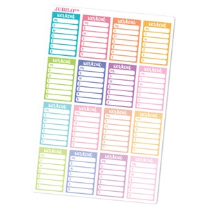 Pastel Workout Planner Stickers: Weekly Tracker