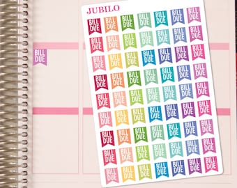 Planner Stickers - Bill Due Flags - Fits Any Planner