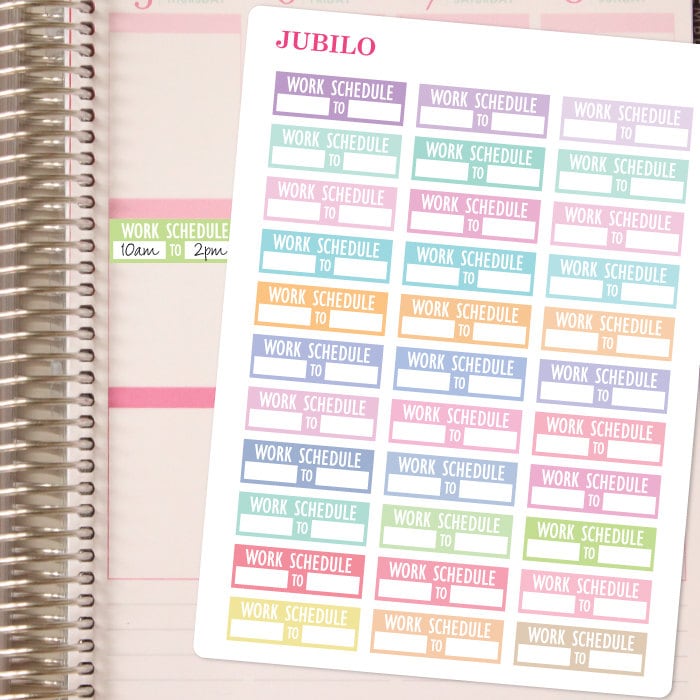 Work Schedule Stickers Pastels Planner Stickers Calendar Etsy