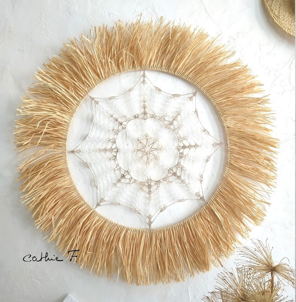 Décoration Ethnique Murale en Raphia Blankky