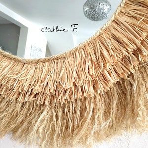 Large ethnic raffia mirror SOLEIA 80 image 4