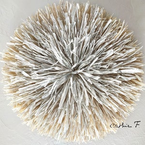 Chapéu Juju 30 cm em ráfia prata bicolor