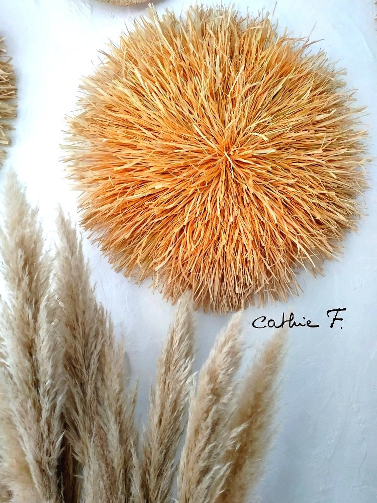 Juju Hat 70 cm en Raphia Bicolore Dore