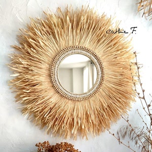 LOU 70 ethnic raffia mirror
