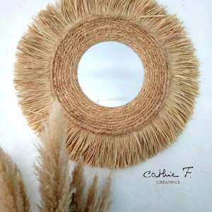 Ethnic raffia mirror AVENTURA 82