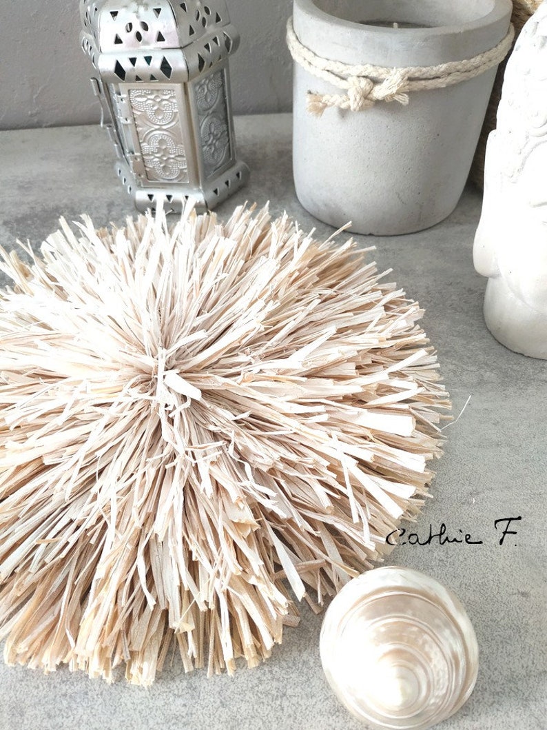 Juju hat 25 cm in white twotone raffia Etsy