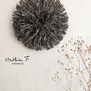Chapéu Juju 30 cm em ráfia CINZA PRETO TOM