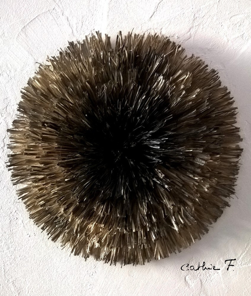Juju Hat 30 cm en Raphia Bicolore Noir