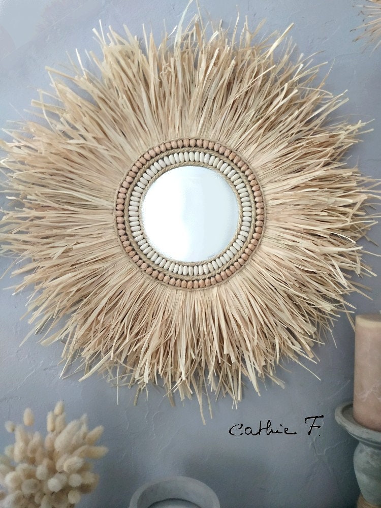 Miroir Ethnique Raphia Lou 60