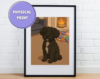 Custom Cartoon Pet Portrait: Personalized Animal Art (Physical Print)