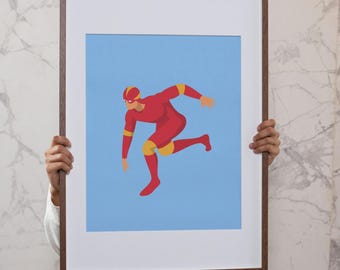 The Flash Minimalist Art Print: Modern DC Comics Superhero Poster