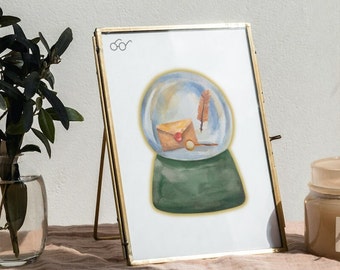 Watercolor Harry Potter Globe Print, Hogwarts Letter Art