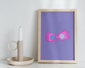 Luna Lovegood Glasses Art Print: Pastel Purple Home Decor