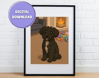 Custom Cartoon Pet Portrait: Personalized Digital Art (Digital Download)
