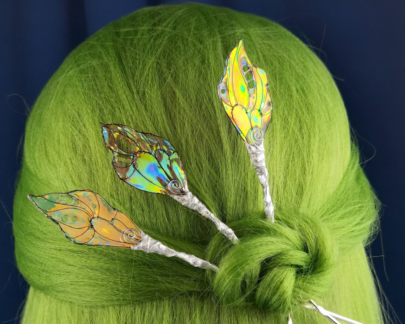 Rainbow Hair Stick Fairy Wings Hair Stick Decorative Hair Etsy